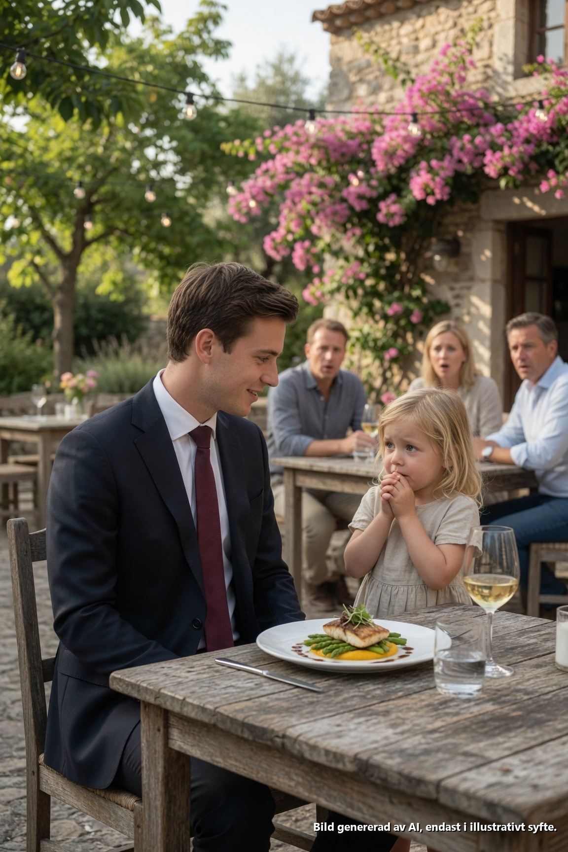 “Pappa, får jag äta med dig?” — Flickan som fick Polancos mäktigaste man att darra

DEL 1

—Pappa, får jag äta med dig?

Frågan var så lågmäld att den nästan försvann bland kristallglasen och musiken på Polancos mest exklusiva restaurang. För Rodrigo Alcázar lät den dock som ett direkt slag mot bröstet.

Framför hans bord stod en flicka på omkring 6 år, klädd i en urblekt blå klänning, slitna gymnastikskor och med håret slarvigt uppsatt. Hon var hungrig, men sträckte inte ut handen för att be om pengar. Hon bara såg på honom med ett hopp som var mer obekvämt än någon bön.

Rodrigo ägde en kedja av privata sjukhus, 3 hotell och flera fastigheter i Mexico City. Den kvällen åt han ensam och granskade på sin telefon en affär på 180 000 000 pesos, när den lilla flickan talade igen.

—Jag ska inte störa dig. Jag vill bara sitta en liten stund.

Vid borden runtomkring började viskningarna. En dam bad att de skulle kalla på säkerhet. Restaurangchefen skyndade fram, generad över att en “gatflicka” hade tagit sig in i trädgården.