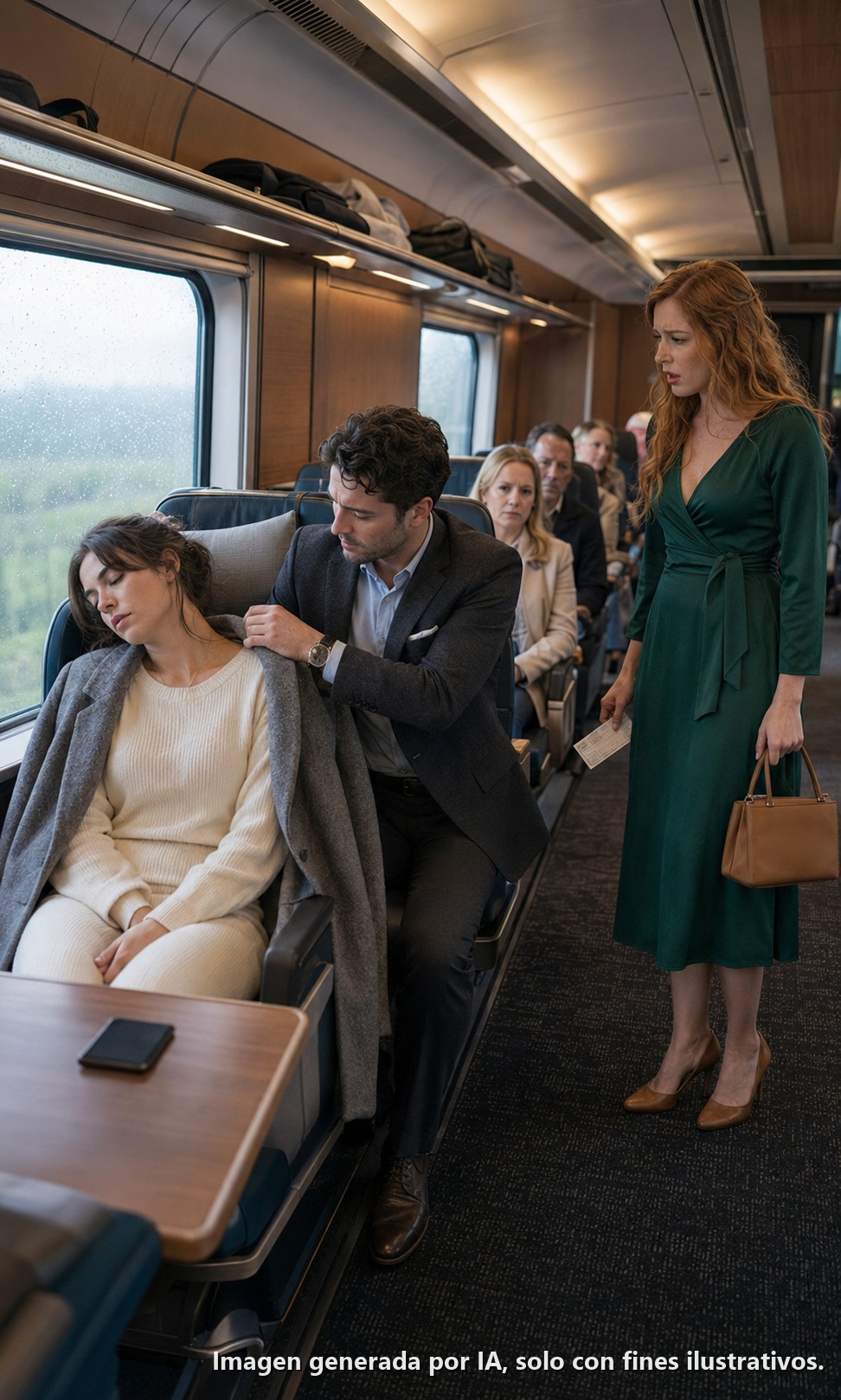 La pasante me robó mi asiento de primera clase mientras mi prometido le puso su abrigo alrededor y me dijo que estaba celosa—así que me bajé del tren y cancelé nuestra boda esa misma noche…