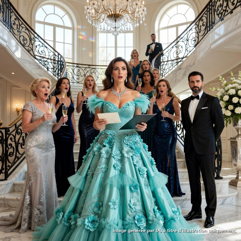 La femme de ménage a été invitée dans un manoir rempli d’hommes d’affaires riches, de bijoux coûteux et de verres en cristal pour plaisanter, tandis que l’hôtesse murmura : « Invitez-la. Cela donnera à tout le monde de quoi rire. » Mais elle arriva calme et sereine, regarda le fils de la famille et sortit une preuve qu’elle avait cachée pendant trois ans.