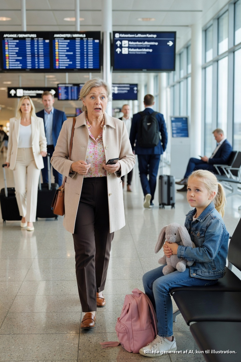 Min 8-årige barnebarn blev efterladt alene i lufthavnen, mens min svigerdatter boarded førsteklasse med min søn og hendes børn.