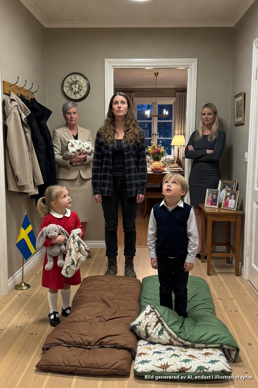 Min mor kastade två källarsovsäckar åt min sexåring och sa att min systers barn fick gästrummet för att “de redan hade installerat sig”.