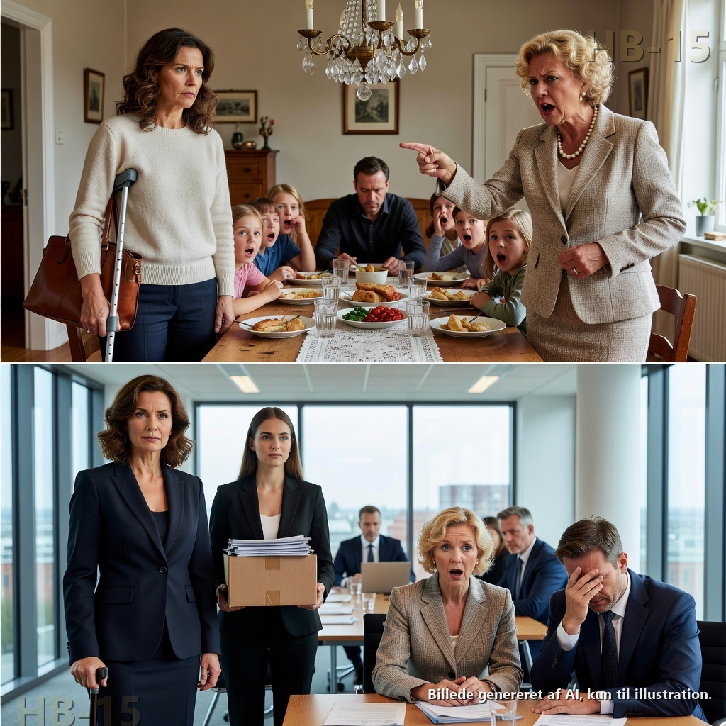 Min svigermor slog spidsen af min krykke og bekendtgjorde foran mine seks børn: “Du er ubrugelig for denne familie nu.” Min mand sænkede blikket, mens hun lagde skilsmissepapirer ved siden af min tallerken. Jeg pakkede én lædertaske og gik uden at fælde en tåre. De troede, de havde taget mit hjem, mine børn og min fremtid – men de tjekkede aldrig, hvis navn kontrollerede enoghalvtreds procent af virksomheden.