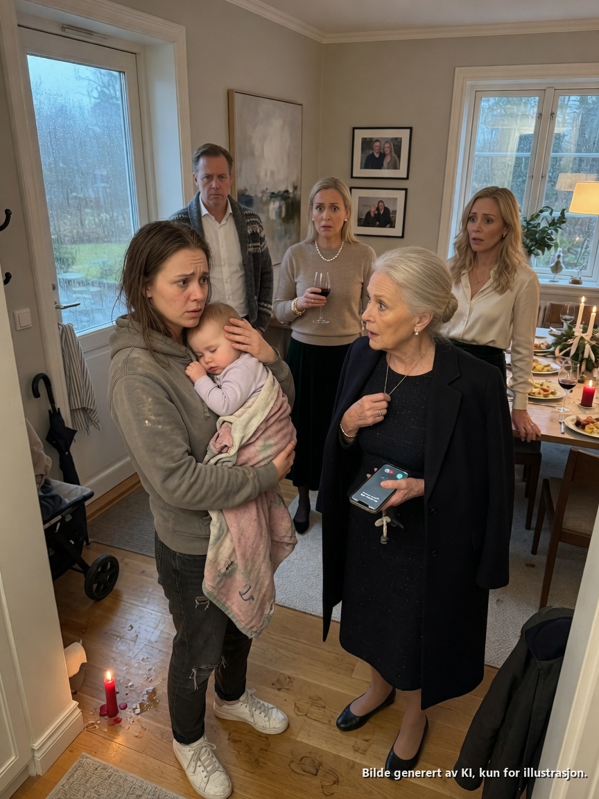 Da bestemoren min så meg stå der med babyen min på armen og utslitte klær, stivnet hun til, som om synet sjokkerte henne.