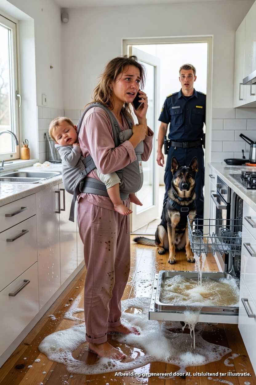 Zijn 7-jarige dochter belde hem huilend op: “Papa, ik kan de baby niet meer dragen”… en de camera’s onthulden waarom zijn huwelijk voor zonsopgang eindigde

DEEL 1

—Papa… mijn rug doet pijn. Ik kan Emiliano niet meer dragen.

De stem van Camila klonk zo zacht door de telefoon dat Álvaro Méndez al het andere niet meer hoorde. Achter haar klonk een bons, daarna het zwakke gehuil van een baby en het geluid van iets dat op de vloer morste.

—Waar is Ximena? Ben je alleen, mijn lief?

Het gesprek werd verbroken.

Álvaro zat op een avondcursus Burgerbescherming, aan de rand van Querétaro. Hij had 12 jaar bij het leger gezeten en daarna hield hij zich bezig met het coördineren van reddingsoperaties op de snelweg, maar nog nooit had hij zo’n droge angst gevoeld als op dat moment.

Hij vertrok zonder iets te zeggen. Trueno, zijn oude Duitse herder, stapte in de pick-up en begon te grommen zodra ze koers zetten naar de woonwijk.

Álvaro belde Ximena 8 keer. Alle oproepen gingen rechtstreeks naar de voicemail.

Het huis zag er van buiten perfect uit: verzorgde tuin, warme lichten en de roze fiets van Camila bij de ingang. Maar de voordeur stond op een kier.

Trueno ging als eerste naar binnen en rende naar de keuken.

Camila knielde op de natte tegels, sleepte met één hand een doek voort en hield Emiliano, van 6 maanden, met de andere hand vast. Haar haar plakte tegen haar voorhoofd, haar handen waren rood en er zat een paarse vlek bij haar schouder.

Toen ze haar vader zag, rende ze niet naar hem toe.

Ze kwam zo goed en zo kwaad als het ging overeind.

—Het spijt me, papa. Ik ben niet klaar met schoonmaken. Ximena zei dat als de vloer nog plakkerig was als ze terugkwam, we geen avondeten zouden krijgen.

Álvaro voelde iets in hem breken, zonder geluid te maken.

Hij nam de baby, omhelsde Camila en belde de hulpdiensten. Het meisje had hoge koorts, haar rug was stijf en ze bleef maar excuses maken omdat Emiliano “een klein beetje was uitgegleden”.