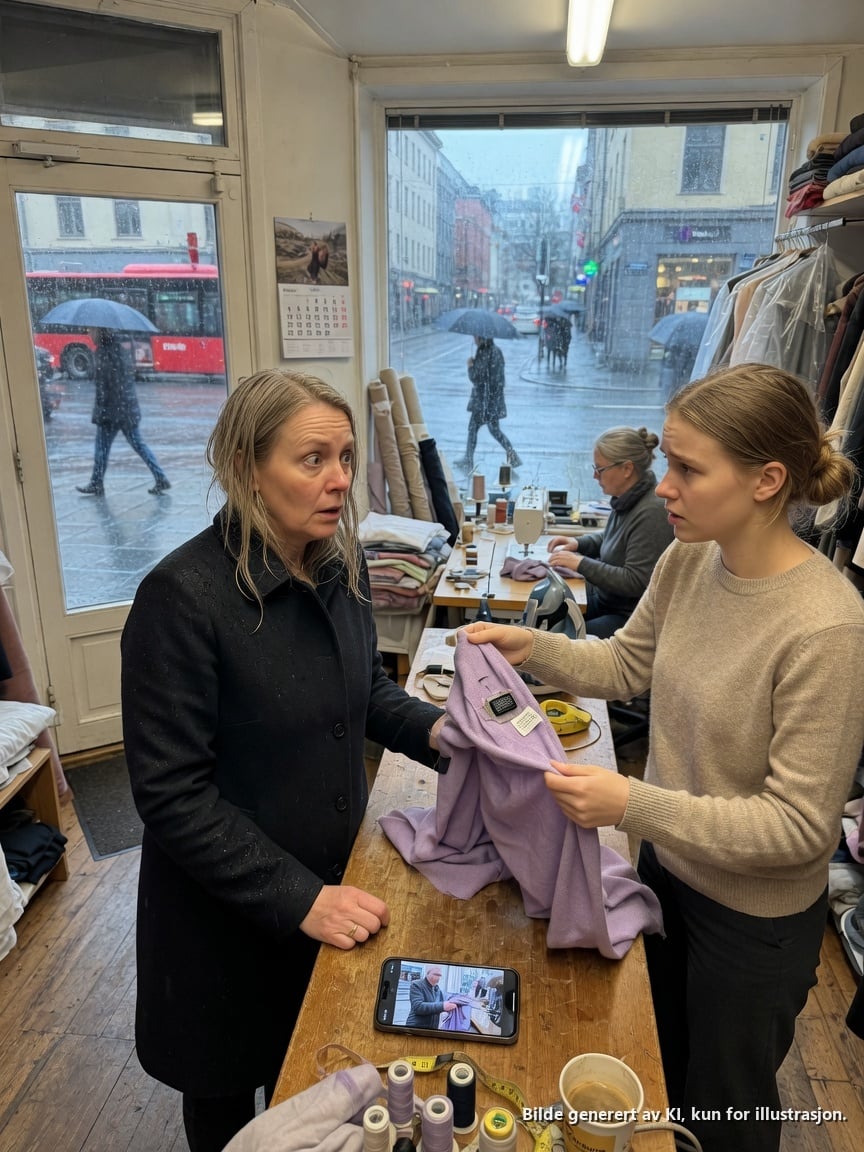 Mens Oslos sludd pisket mot vinduet, holdt jeg opp jubileumsgaven fra ektemannen min. Inni det myke stoffet lå hemmeligheten som skulle sørge for at jeg aldri kom levende hjem fra hytta.
