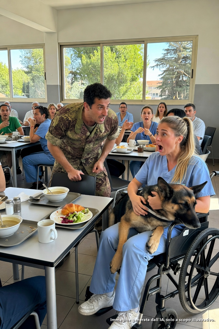 Posso sedermi qui? Un Navy SEAL chiese a un’infermiera disabile — poi il suo K9 fermò l’intera stanza..