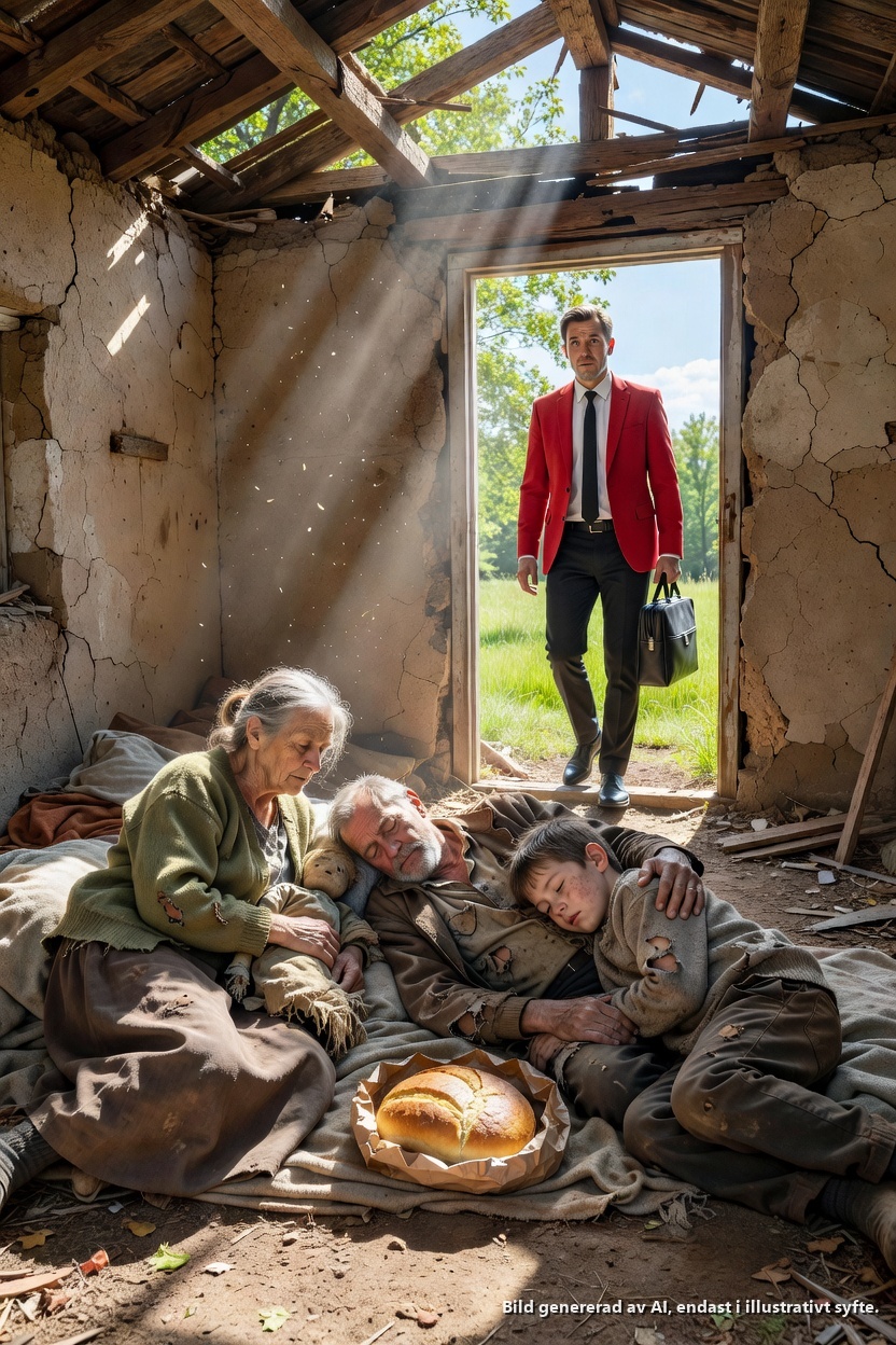 BERIKADE SIG UTOMLANDS… OCH SEDAN BRÖT HAN SAMMAN NÄR HAN HITTADE FÖRÄLDRARNA SOVANDE I EN RASERAD KOJA MED EN LITEN FLICKA. 🧳💔🏚️
