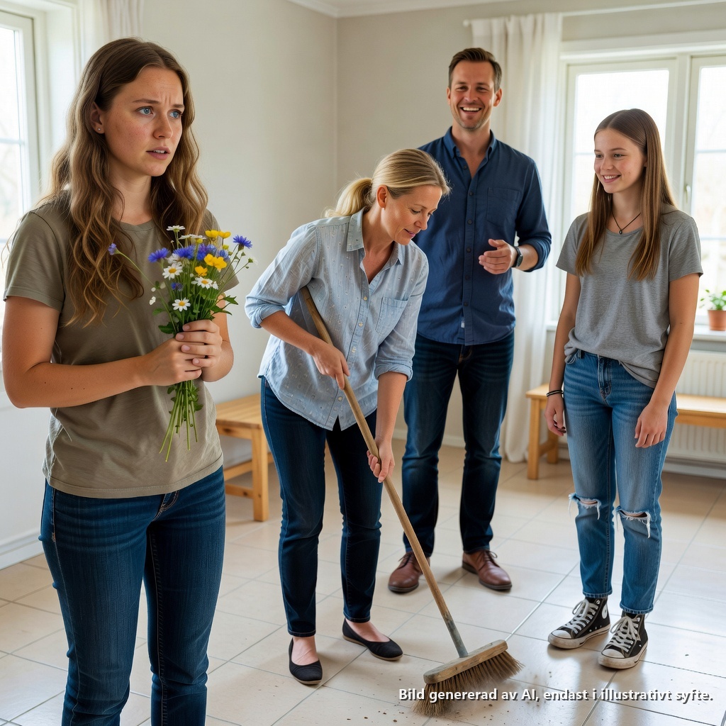 När jag gav min mamma blommor på mors dag använde hon dem för att sopa golvet – pappa skrattade, ”Din syster ger riktiga presenter, inte ogräs från ingens pappa.”