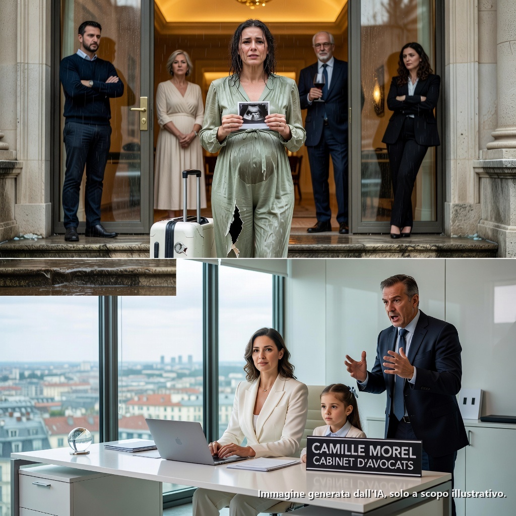 Mio marito mi ha buttata fuori mentre ero incinta — anni dopo, è entrato nel mio studio da milioni a Parigi per implorarmi di aiutarlo, ma il nome di mia figlia lo ha distrutto…